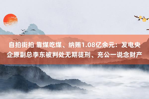 自拍街拍 靠煤吃煤、纳贿1.08亿余元：发电央企原副总李东被判处无期徒刑、充公一说念财产