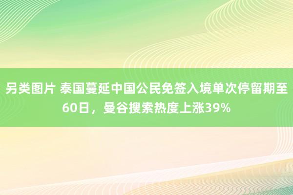 另类图片 泰国蔓延中国公民免签入境单次停留期至60日，曼谷搜索热度上涨39%