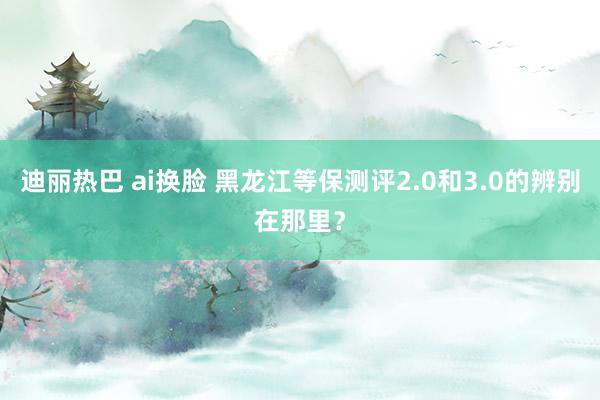 迪丽热巴 ai换脸 黑龙江等保测评2.0和3.0的辨别在那里？