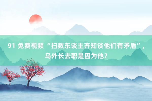 91 免费视频 “扫数东谈主齐知谈他们有矛盾”，乌外长去职是因为他？