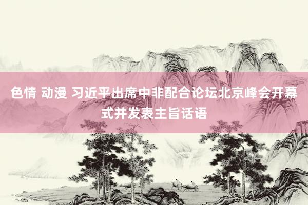 色情 动漫 习近平出席中非配合论坛北京峰会开幕式并发表主旨话语