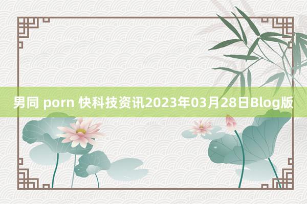 男同 porn 快科技资讯2023年03月28日Blog版